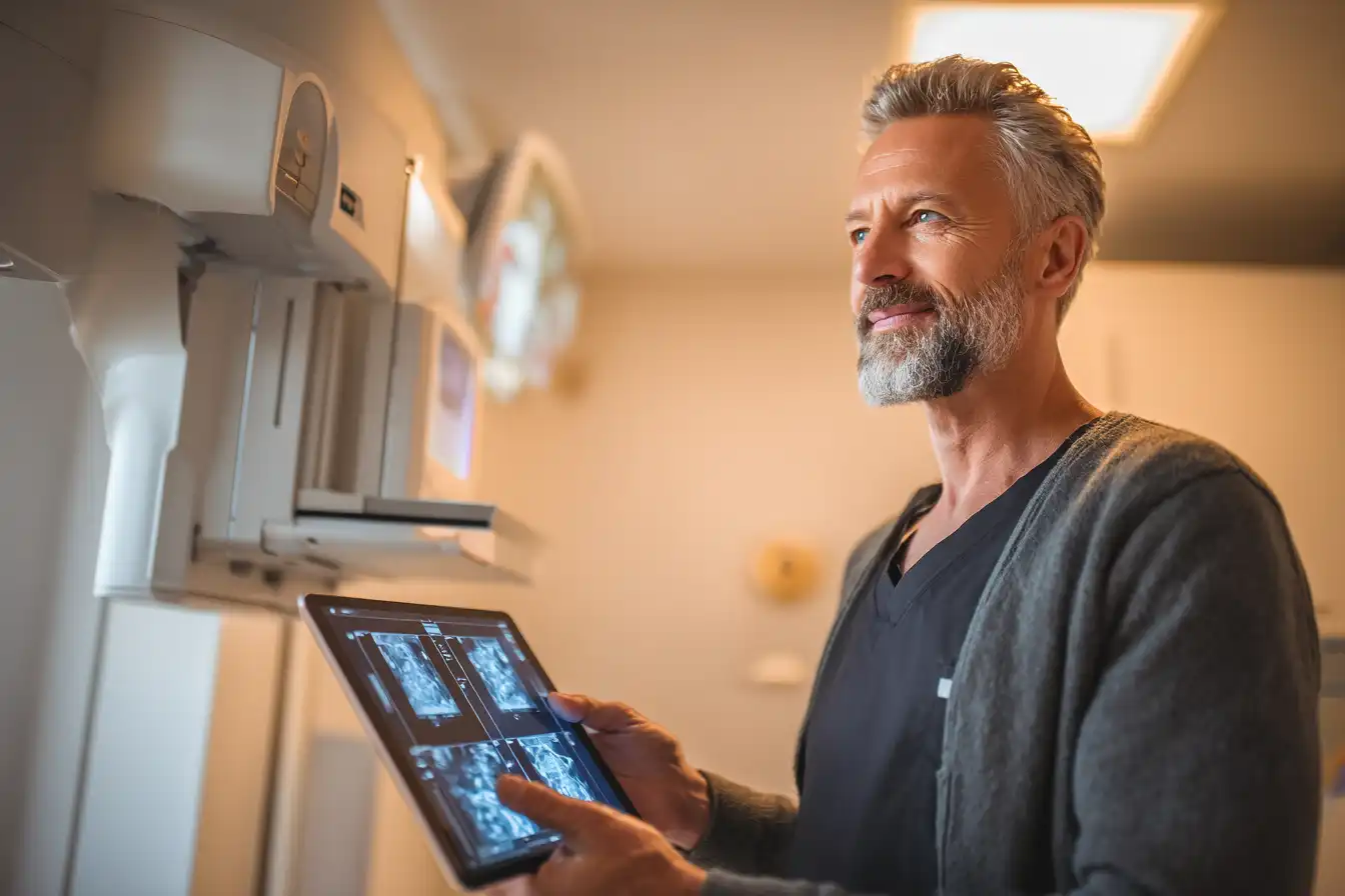 tecnico radiologo invia le immagini al medico radiologo